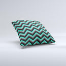 Trendy Green-Black-Gray Chevron Pattern  Ink-Fuzed Decorative Throw Pillow