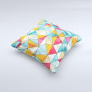 The Triangular Geometric Pattern ink-Fuzed Decorative Throw Pillow