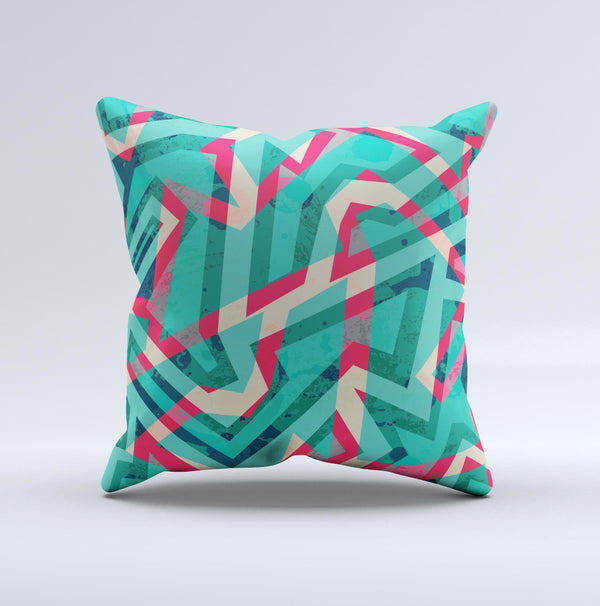 The Trippy Retro Pattern ink-Fuzed Decorative Throw Pillow