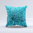 Turquoise Glimmer  Ink-Fuzed Decorative Throw Pillow