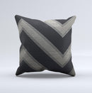 Two-Toned Dark Black Wide Chevron Pattern  Ink-Fuzed Decorative Throw Pillow
