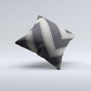 Two-Toned Dark Black Wide Chevron Pattern  Ink-Fuzed Decorative Throw Pillow
