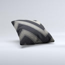 Two-Toned Dark Black Wide Chevron Pattern  Ink-Fuzed Decorative Throw Pillow