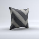 Two-Toned Dark Black Wide Chevron Pattern  Ink-Fuzed Decorative Throw Pillow