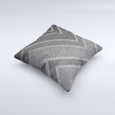 Two-Toned Dark Black Wide Chevron Pattern V3  Ink-Fuzed Decorative Throw Pillow