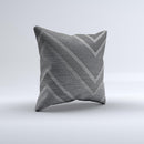 Two-Toned Dark Black Wide Chevron Pattern V3  Ink-Fuzed Decorative Throw Pillow