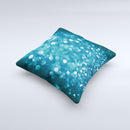 The Unfocused Blue Glowing Orbs of Light ink-Fuzed Decorative Throw Pillow