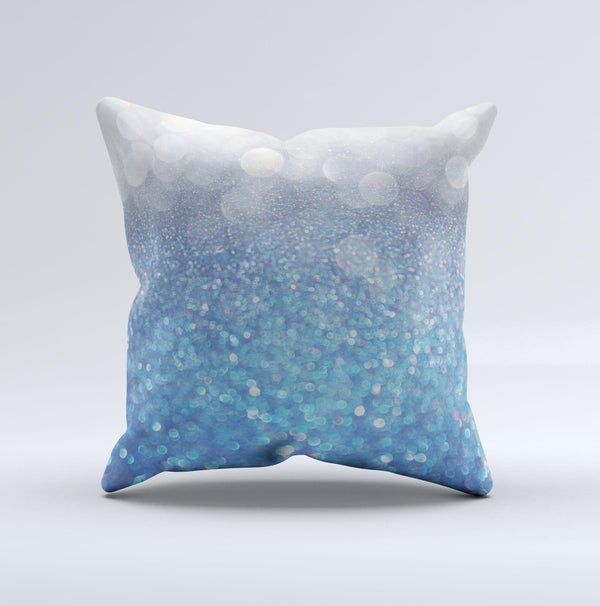 The Unfocused Blue Orbs of Light ink-Fuzed Decorative Throw Pillow