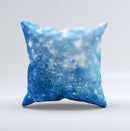 Unfocused Blue Sparkle Ink-Fuzed Decorative Throw Pillow