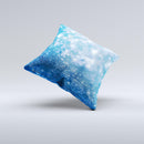 Unfocused Blue Sparkle Ink-Fuzed Decorative Throw Pillow