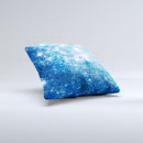 Unfocused Blue Sparkle Ink-Fuzed Decorative Throw Pillow