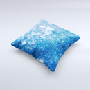 Unfocused Blue Sparkle Ink-Fuzed Decorative Throw Pillow