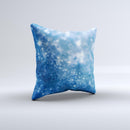 Unfocused Blue Sparkle Ink-Fuzed Decorative Throw Pillow