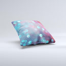 The Unfocused Blue and Red Orbs ink-Fuzed Decorative Throw Pillow