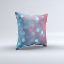 The Unfocused Blue and Red Orbs ink-Fuzed Decorative Throw Pillow