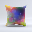 Unfocused Color Rainbow Bubbles  Ink-Fuzed Decorative Throw Pillow