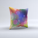 Unfocused Color Rainbow Bubbles  Ink-Fuzed Decorative Throw Pillow