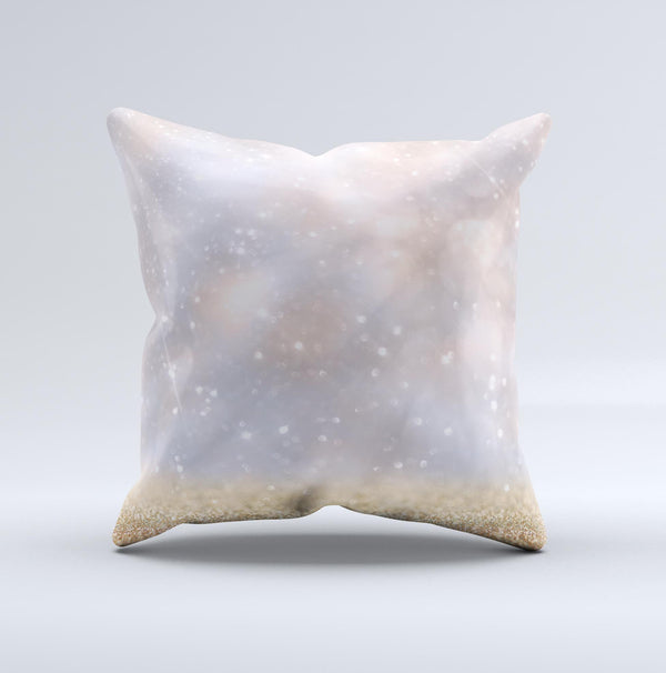The Unfocused Glowing Lights with Gold ink-Fuzed Decorative Throw Pillow