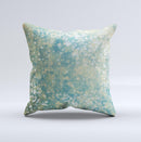 Unfocused Green & White Drop Surface  Ink-Fuzed Decorative Throw Pillow