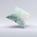Unfocused Green & White Drop Surface  Ink-Fuzed Decorative Throw Pillow