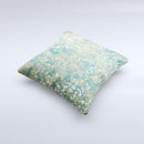 Unfocused Green & White Drop Surface  Ink-Fuzed Decorative Throw Pillow