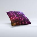Unfocused Neon Rain  Ink-Fuzed Decorative Throw Pillow