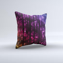 Unfocused Neon Rain  Ink-Fuzed Decorative Throw Pillow