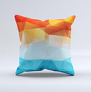 Vector Abstract Shaped Blue-Orange Overlay  Ink-Fuzed Decorative Throw Pillow