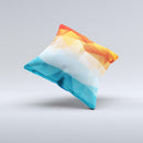 Vector Abstract Shaped Blue-Orange Overlay  Ink-Fuzed Decorative Throw Pillow