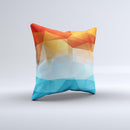 Vector Abstract Shaped Blue-Orange Overlay  Ink-Fuzed Decorative Throw Pillow