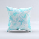 Vector Abstract Shaped Blue Overlay  Ink-Fuzed Decorative Throw Pillow