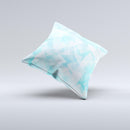 Vector Abstract Shaped Blue Overlay  Ink-Fuzed Decorative Throw Pillow