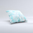 Vector Abstract Shaped Blue Overlay  Ink-Fuzed Decorative Throw Pillow