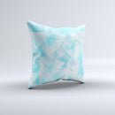 Vector Abstract Shaped Blue Overlay  Ink-Fuzed Decorative Throw Pillow