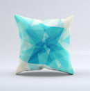 Vector Abstract Shaped Blue Overlay V2  Ink-Fuzed Decorative Throw Pillow