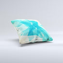 Vector Abstract Shaped Blue Overlay V2  Ink-Fuzed Decorative Throw Pillow