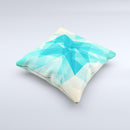 Vector Abstract Shaped Blue Overlay V2  Ink-Fuzed Decorative Throw Pillow
