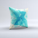 Vector Abstract Shaped Blue Overlay V2  Ink-Fuzed Decorative Throw Pillow
