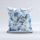 Vector Abstract Shaped Blue Overlay V3  Ink-Fuzed Decorative Throw Pillow
