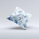 Vector Abstract Shaped Blue Overlay V3  Ink-Fuzed Decorative Throw Pillow