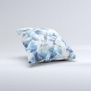 Vector Abstract Shaped Blue Overlay V3  Ink-Fuzed Decorative Throw Pillow
