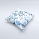 Vector Abstract Shaped Blue Overlay V3  Ink-Fuzed Decorative Throw Pillow