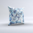 Vector Abstract Shaped Blue Overlay V3  Ink-Fuzed Decorative Throw Pillow