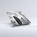 The Vector Black and White Feathers ink-Fuzed Decorative Throw Pillow