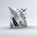 The Vector Black and White Feathers ink-Fuzed Decorative Throw Pillow