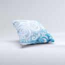 Vector Blue Abstract Swirly Design Ink-Fuzed Decorative Throw Pillow