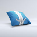 Vector Blue and Gray Anchor with White Stripe Ink-Fuzed Decorative Throw Pillow
