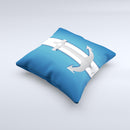Vector Blue and Gray Anchor with White Stripe Ink-Fuzed Decorative Throw Pillow