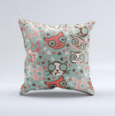 Vector Cat Faced Collage  Ink-Fuzed Decorative Throw Pillow