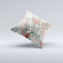 Vector Cat Faced Collage  Ink-Fuzed Decorative Throw Pillow